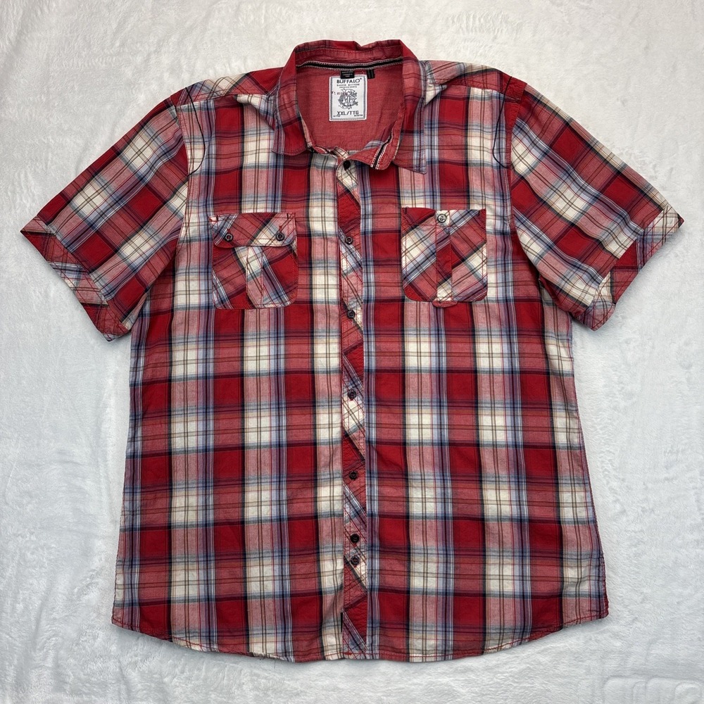 Buffalo David Bitton Y2K Plaid Shirt Men XXL 2000s Grunge Flannel Aesthetic